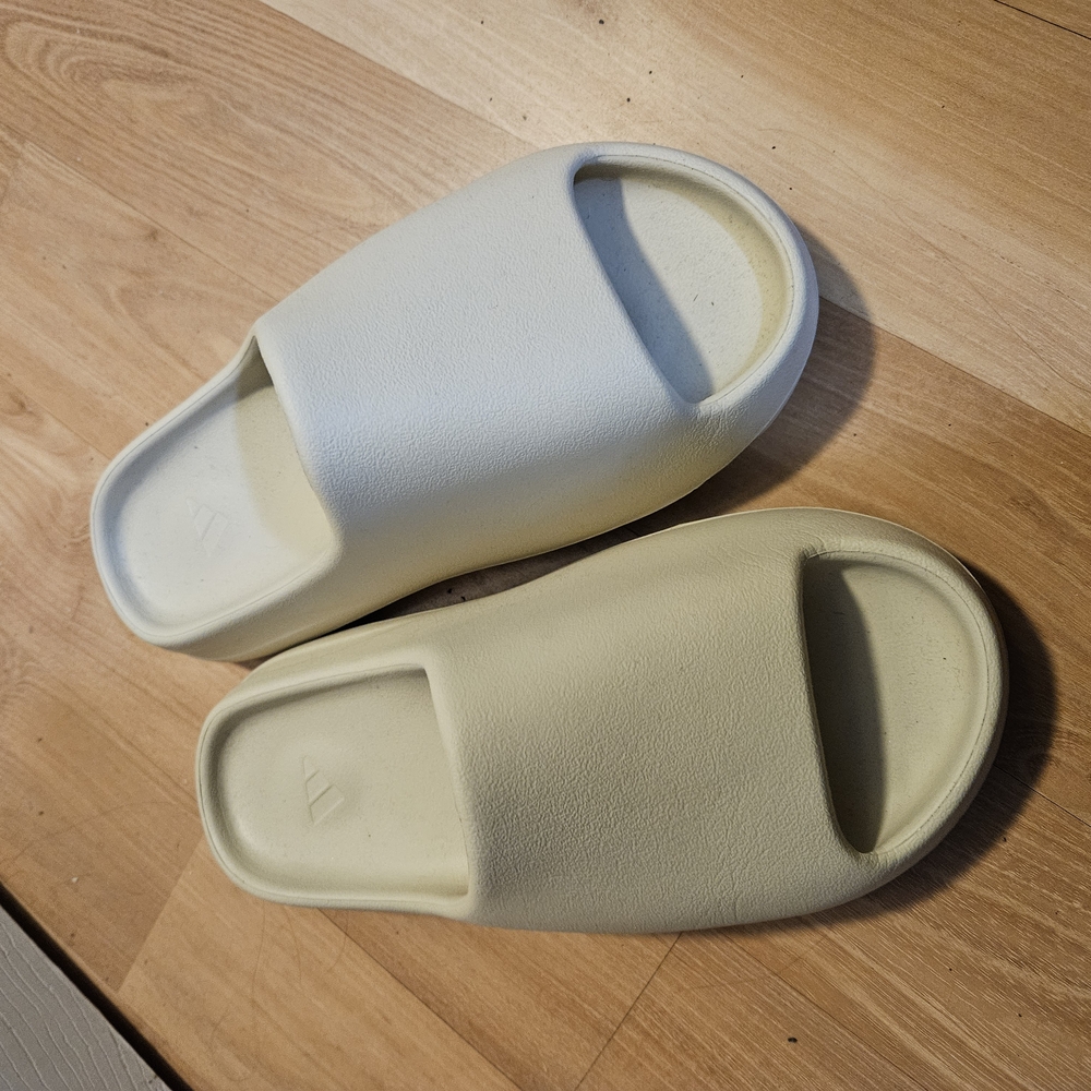 Adidas Slide Sandals in Cream and White